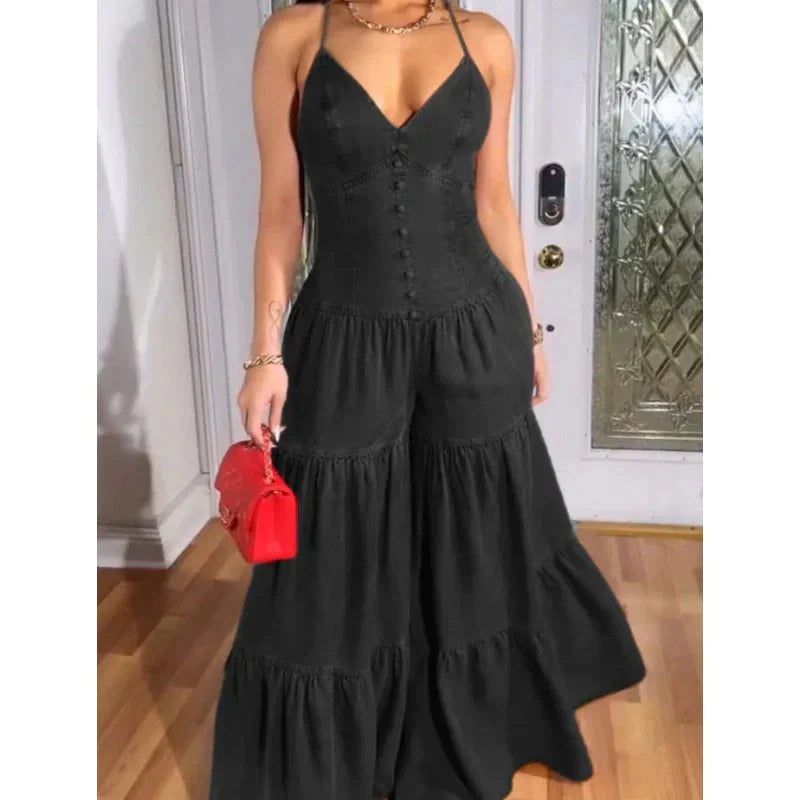 💙LAST DAY SALE 50% OFF💙Women's Sexy V-Neck Backless Jumpsuit