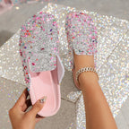 💕Limited Sale 50% OFF💕Women's Comfortable Casual Sequin Cork Slippers
