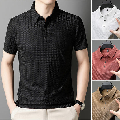 🔥Men’s Textured Short-Sleeve Shirt🌬️ Comfortable and Breathable, Stylish Texture, Perfect for Business and Casual Wear!