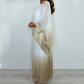 🔥Summer Hot Sale-49% Off💕Silk Mix Dip Dye Floaty Flowy Top & Trouser Set