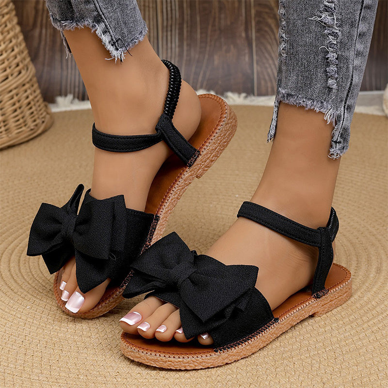 👡🌸Women's Fashion Bow Flat Sandals - 50% OFF for Goddess Day! Elegant Design🌸Comfortable Wear, Summer Essential!