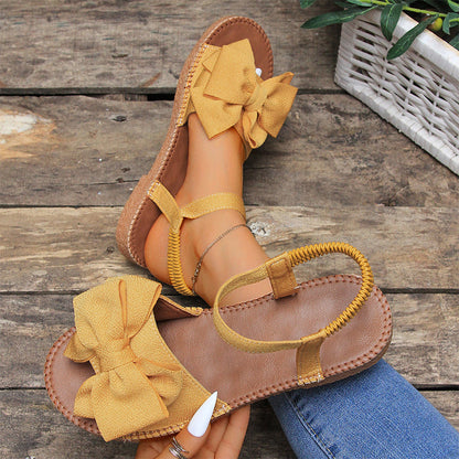👡🌸Women's Fashion Bow Flat Sandals - 50% OFF for Goddess Day! Elegant Design🌸Comfortable Wear, Summer Essential!