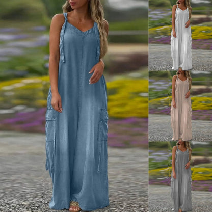 💕Limited Sale 50% OFF💕Women's Loose Wide-Leg Jumpsuit with Pockets
