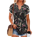 🔥NEW ARRIVAL LIMITED TIME OFFER🔥Women's Printed Short Sleeve Tunic Top