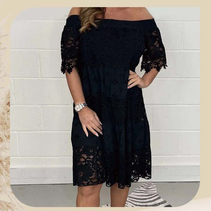🎉2025 New Products Hot Sale✨Lace Hollow Patchwork Strapless Dress For Women