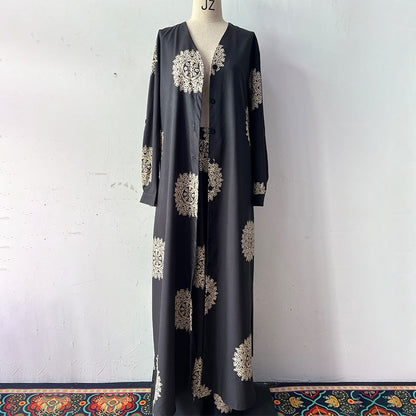 ✨Early Summer New✨Women's Loose V-Neck Top & Printed Wide Leg Pants Two Piece Set