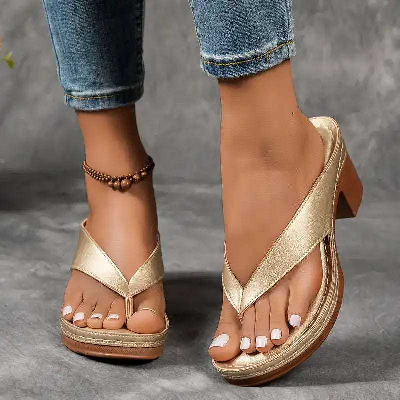💕Limited Sale 50% OFF💕Women’s Summer Chunky Heel Flip Flops