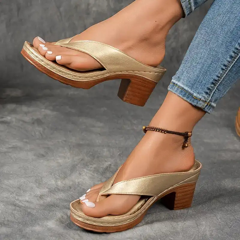 💕Limited Sale 50% OFF💕Women’s Summer Chunky Heel Flip Flops
