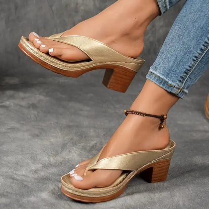 💕Limited Sale 50% OFF💕Women’s Summer Chunky Heel Flip Flops