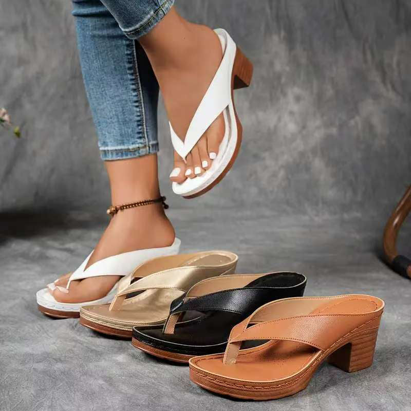 💕Limited Sale 50% OFF💕Women’s Summer Chunky Heel Flip Flops