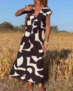 🔥Big price reduction！🔥V-Neck Print Dress