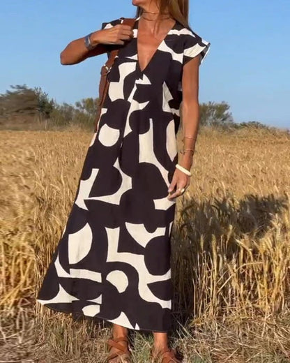 🔥Big price reduction！🔥V-Neck Print Dress