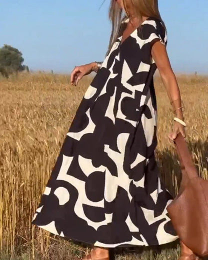 🔥Big price reduction！🔥V-Neck Print Dress