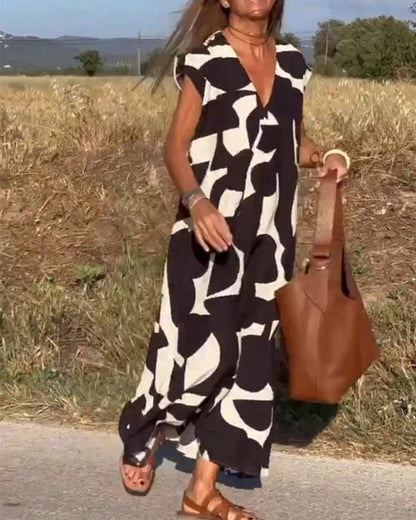 🔥Big price reduction！🔥V-Neck Print Dress
