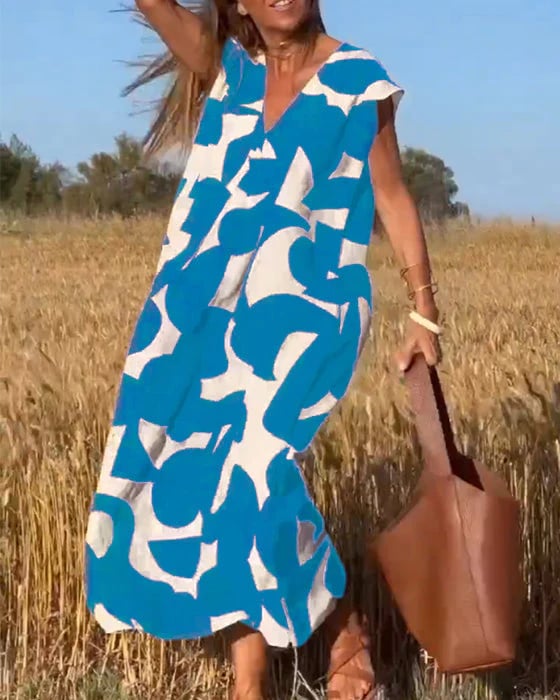 🔥Big price reduction！🔥V-Neck Print Dress