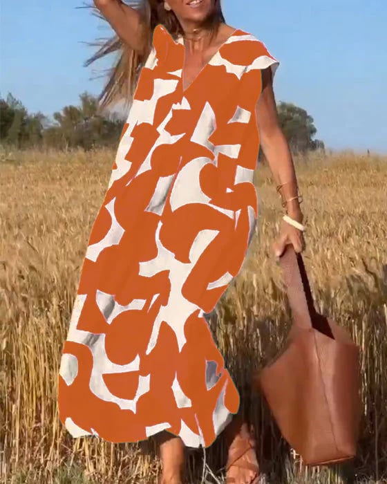 🔥Big price reduction！🔥V-Neck Print Dress