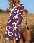 🔥Big price reduction！🔥V-Neck Print Dress