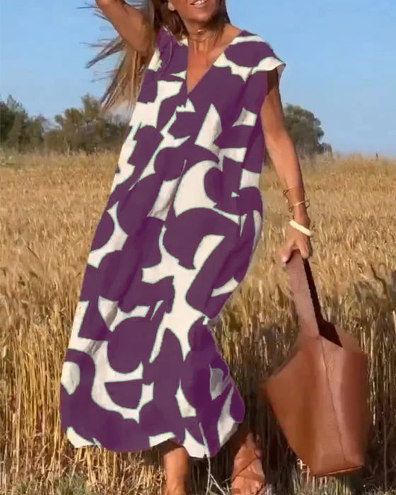 🔥Big price reduction！🔥V-Neck Print Dress