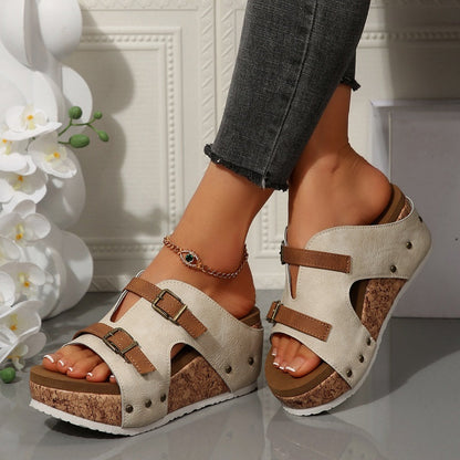 🔥Summer Promotion 50% OFF 🔥Women's Fashion Cutout Platform Wedge Sandals