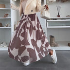 ✨2025 New Design🎀Women’s Trendy Print Elastic Waistband Flowy Maxi Skirt