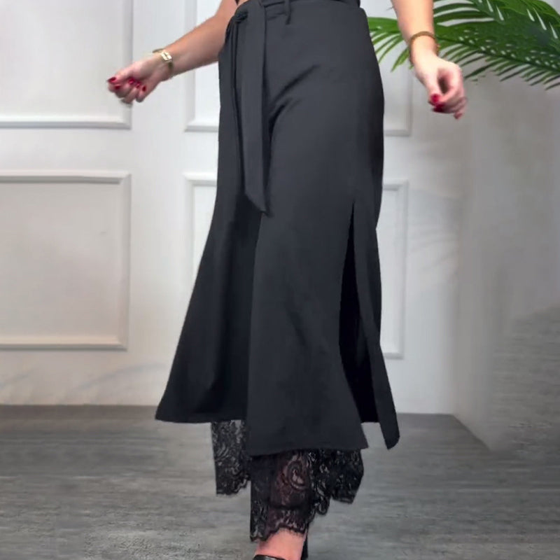 ⏳ Limited time 50% off! 💥Sexy Lace Lined Wide Leg Pants（The more you buy, the higher the discount）