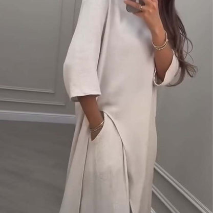 💃Limited Sale 50% OFF💕Solid Color Irregular Top & Wide-Leg Pants 2-PCS Set