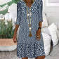 🌸Seasonal Styles💐Women's Fashion Printed Mid Sleeve V-Neck Dresses