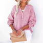 💖Limited Sale 50% OFF💖Women’s Casual Gauze Button Neck Long Sleeve Blouse
