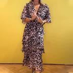 🎉2025 LAST DAY SALE 50% OFF🔥Women's Leopard Print Tiered Layered Dress