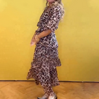 🎉2025 LAST DAY SALE 50% OFF🔥Women's Leopard Print Tiered Layered Dress