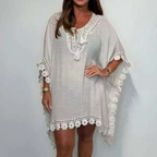 💖50% OFF💖Women's V-Neck Solid Color Mini Dress