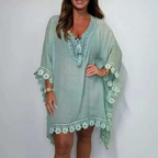 💖50% OFF💖Women's V-Neck Solid Color Mini Dress