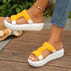 🔥2025 HOT SALE-50% OFF🔥Bright Color Chunky Woven Slippers