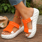 🔥2025 HOT SALE-50% OFF🔥Bright Color Chunky Woven Slippers