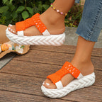 🔥2025 HOT SALE-50% OFF🔥Bright Color Chunky Woven Slippers