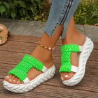 🔥2025 HOT SALE-50% OFF🔥Bright Color Chunky Woven Slippers