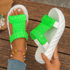 🔥2025 HOT SALE-50% OFF🔥Bright Color Chunky Woven Slippers