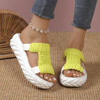 🔥2025 HOT SALE-50% OFF🔥Bright Color Chunky Woven Slippers