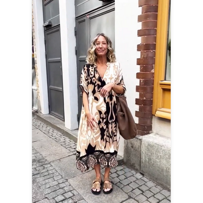 🔥Last Day Promotion 50% OFF🔥Women's Loose V-Neck Printed Dress