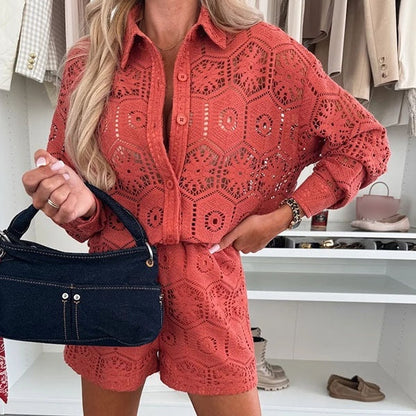 💖Limited Sale 50% OFF💖Elegant Lace Shirt Set