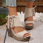 🔥Summer Hot Sale-50% Off🩷Women's Tassel Open Toe Platform Wedge Sandals