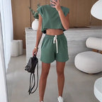 🔥Summer Hot Sale-50% Off🩷Women's Fashion Solid Color Sleeveless Top & Shorts Two Piece Set