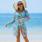 🏖️Summer Hot Sale 65% OFF🌼Women's Fashion Multicolor Printed Bikini Swimsuit 3 Piece Set