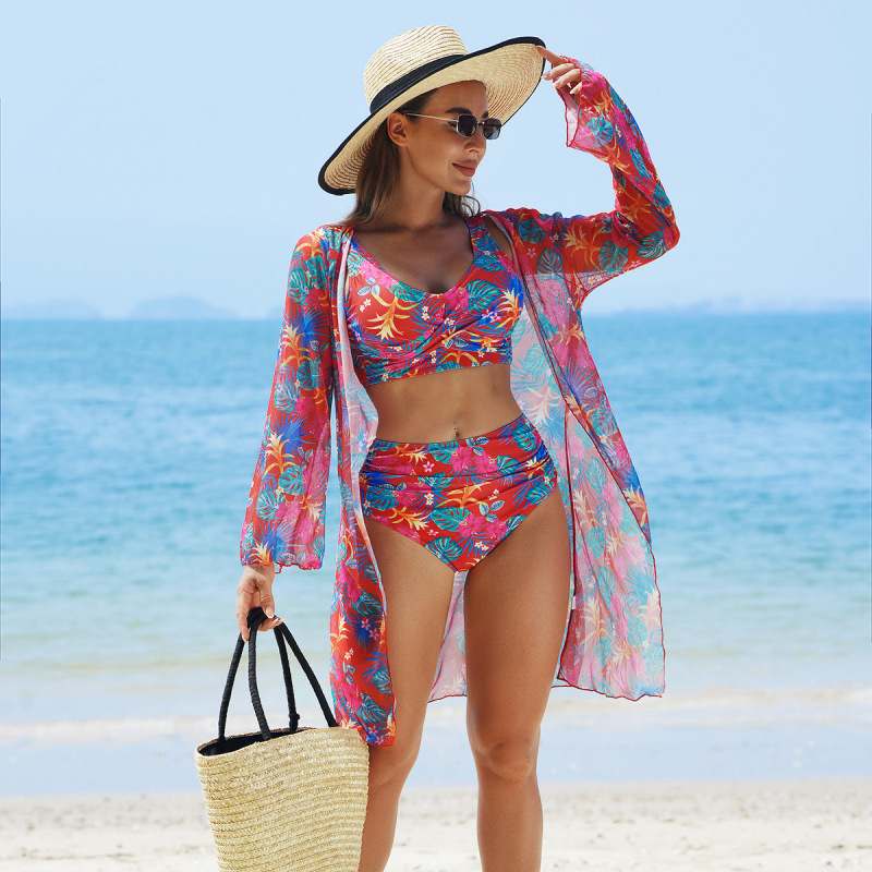 🏖️Summer Hot Sale 65% OFF🌼Women's Fashion Multicolor Printed Bikini Swimsuit 3 Piece Set