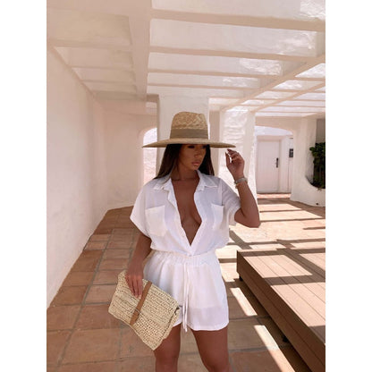 ⏳Limited Time Offer⏰V-Neck Top & Shorts Two-Piece Set
