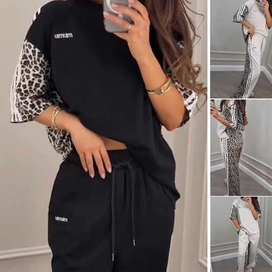 🔥Big price reduction🌺Leopard Print Patchwork Sweatshirt