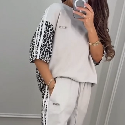 🔥Big price reduction🌺Leopard Print Patchwork Sweatshirt