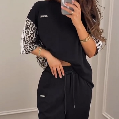 🔥Big price reduction🌺Leopard Print Patchwork Sweatshirt