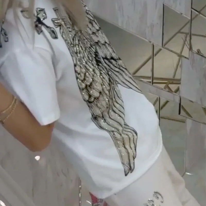 ⏳Big price reduction！ 💥Casual Printed Top Drawstring Pants 2-Piece Set（The more you buy, the higher the discount）