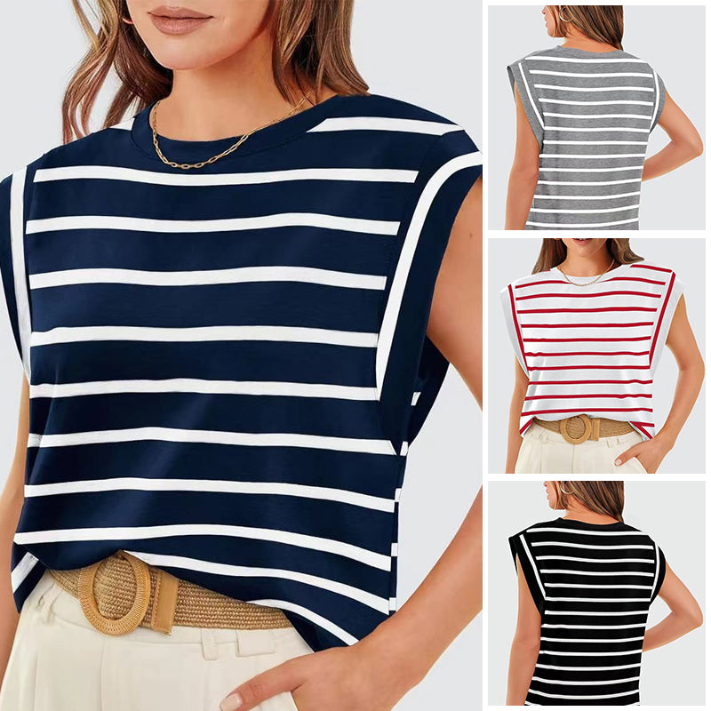 💖Limited Sale 50% OFF💖Women's Fashionable Versatile Striped Sleeveless Top